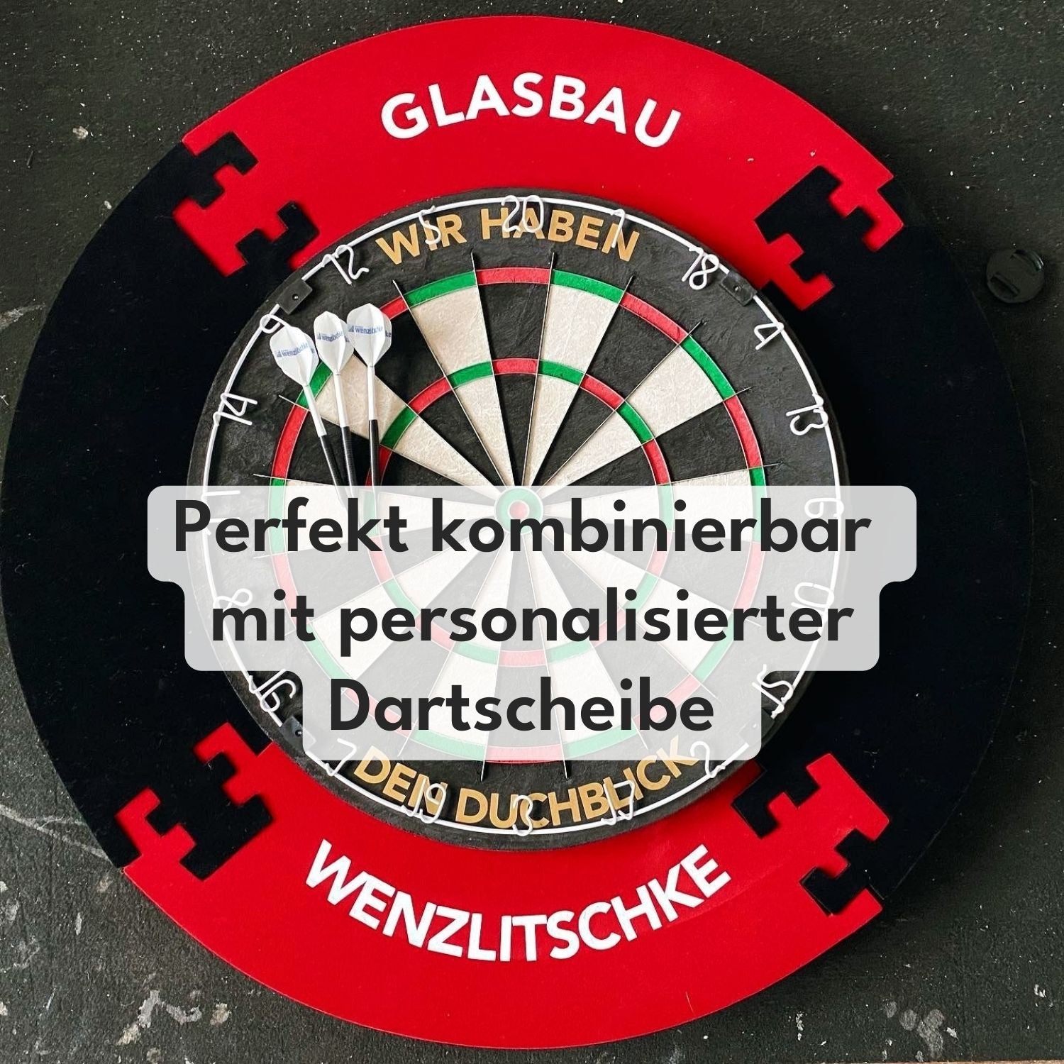 Personalisiertes Dart Surround selbst gestalten mit Text