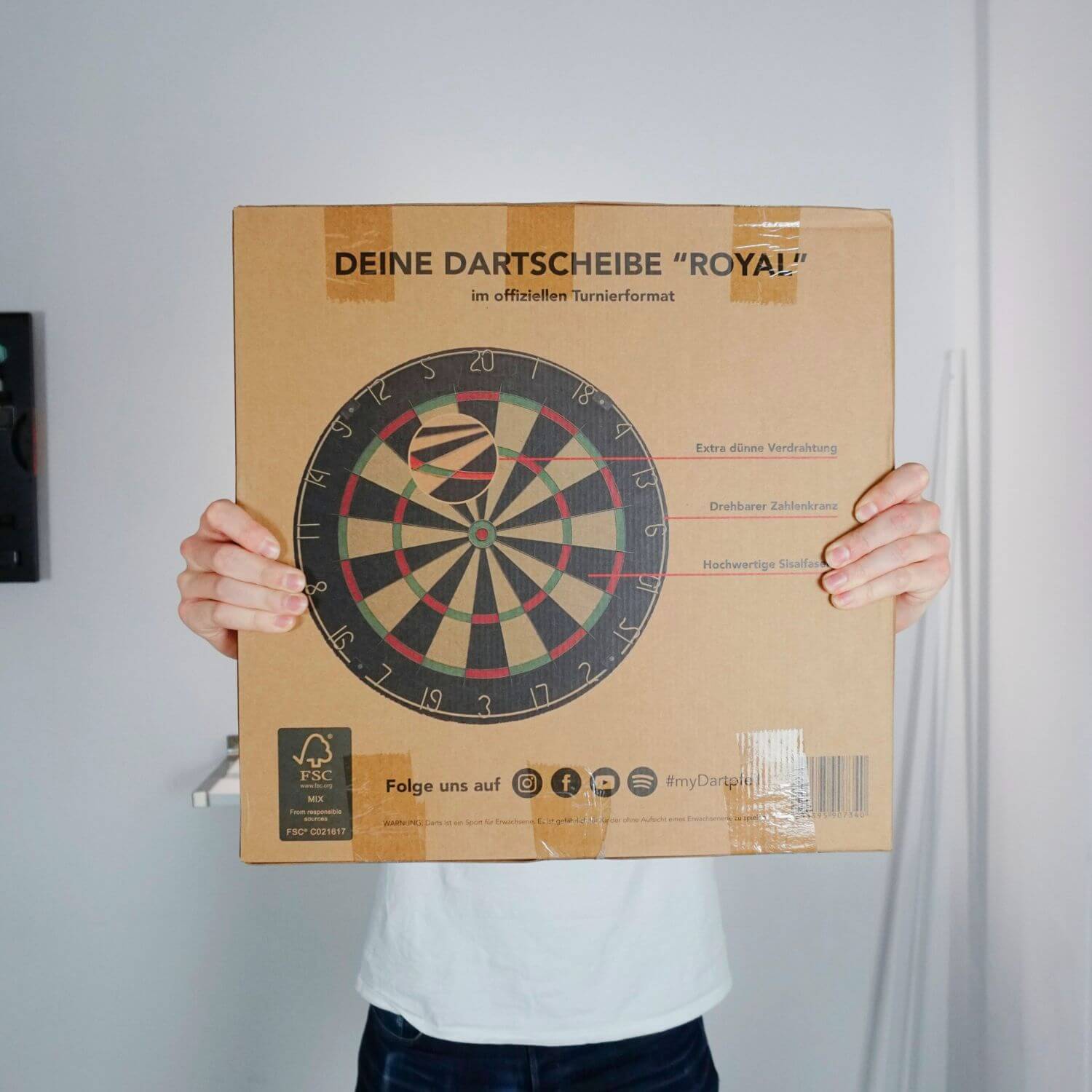 Dartscheibe in offiziellem Turnierformat