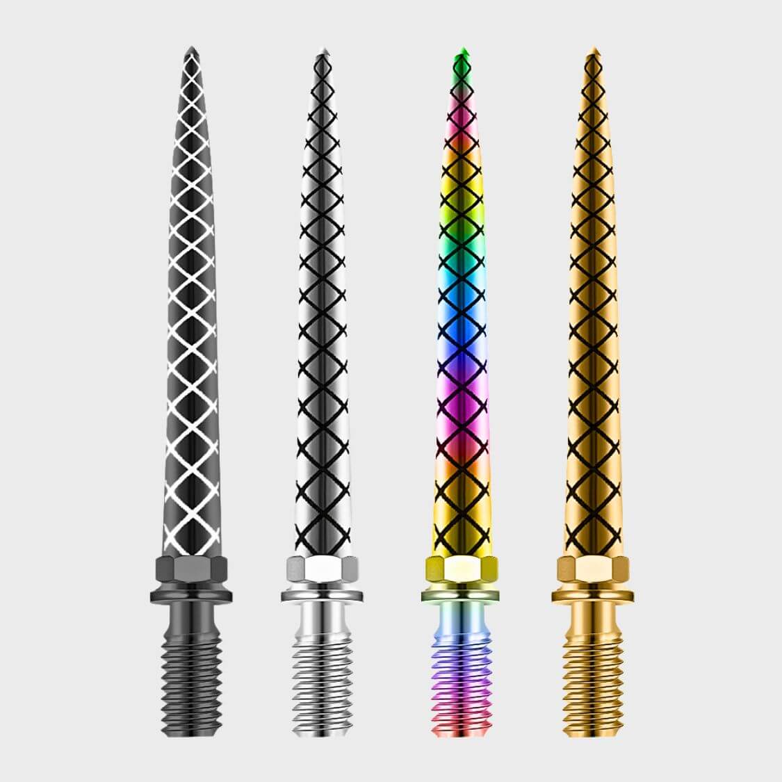 Steel dart tips grooved