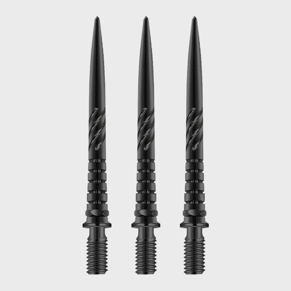THOR-DARTS Lot De 6 Pointes De Fléchettes En Acier 2BA - Doré Et Noir 36mm - Avec Anneaux Caoutchouc Et Ailettes Disponibles
