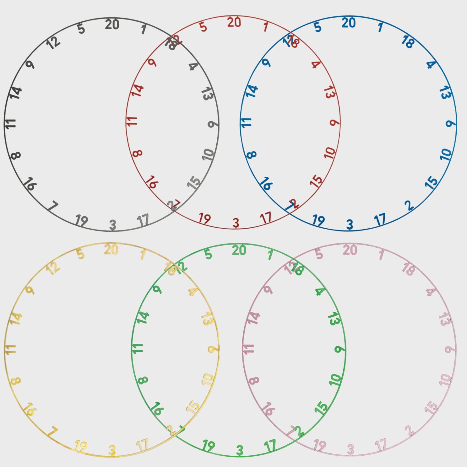 Dartscheiben Zahlenring - Metall Nummernring für Dartboard