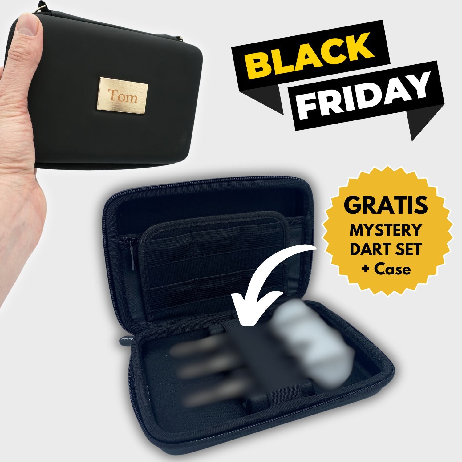 Mystery Steeldart Set with Dart Case (21-24g Barrel Weight)